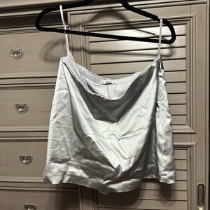Abercrombie & Fitch- silver satin skirt